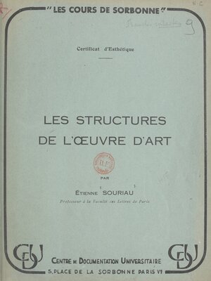 cover image of Les structures de l'œuvre d'art